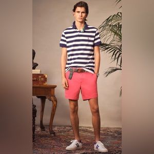 Polo Ralph Lauren Men's Tyler Shorts 100% Cotton Short Size 34 Salmon Red EUC